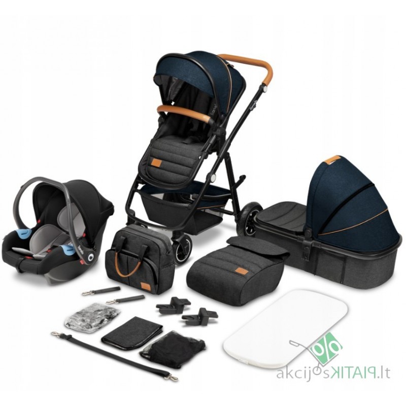 Vežimėlis 3in1 Lionelo Amber Blue Navy