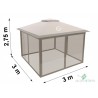 Palapinė 4 sienos 3 x 3 x 2,6 m