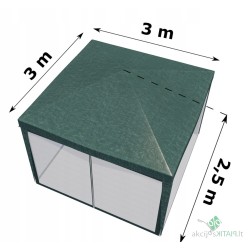 Sodo paviljonas 4 sienos 3 x 3 x 2,5 m