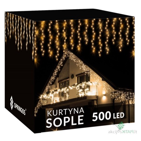Springos šviesos užuolaida - 500 šviesų
